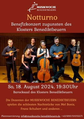 Notturno Benefizkonzert im Kloster Benediktbeuern, 18. August 2024
