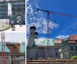 Wiederinstandsetzungsarbeiten an der Basilika St. Benedikt im Kloster Benediktbeuern, Juli 2024