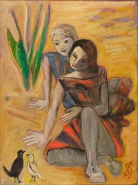 082 (Zwei Vögel haben sich verirrt - jetzt sind sie im Bild, Hildegard Huber-Sasse)_verkleinert.jpg