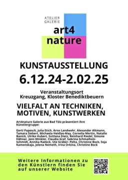 art4nature Ausstellung im Kloster Benediktbeuern bis 2. Februar 2025