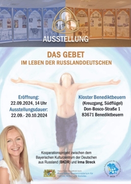 Ausstellung im Kloster Benediktbeuern: Das Gebet im Leben der Russlanddeutschen mit Lichtkünstlerin Irma Streck, 2024