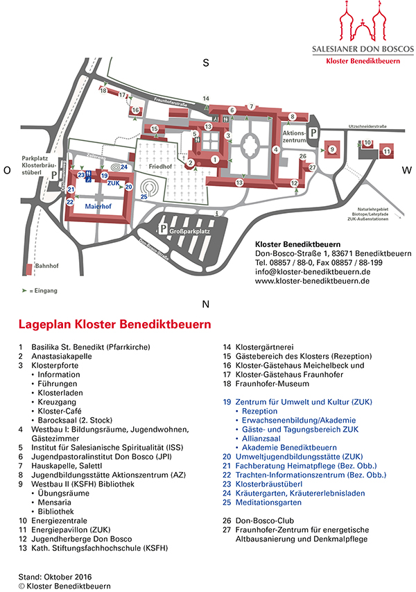 Lageplan Kloster Benediktbeuern 2016 Lageplan Kloster Benediktbeuern 2016